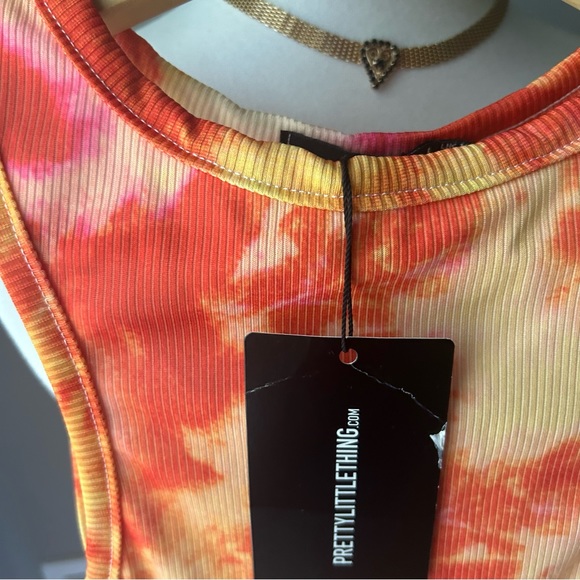 Yellow and orange tie dye bodycon stretch dress - Picture 7 of 7